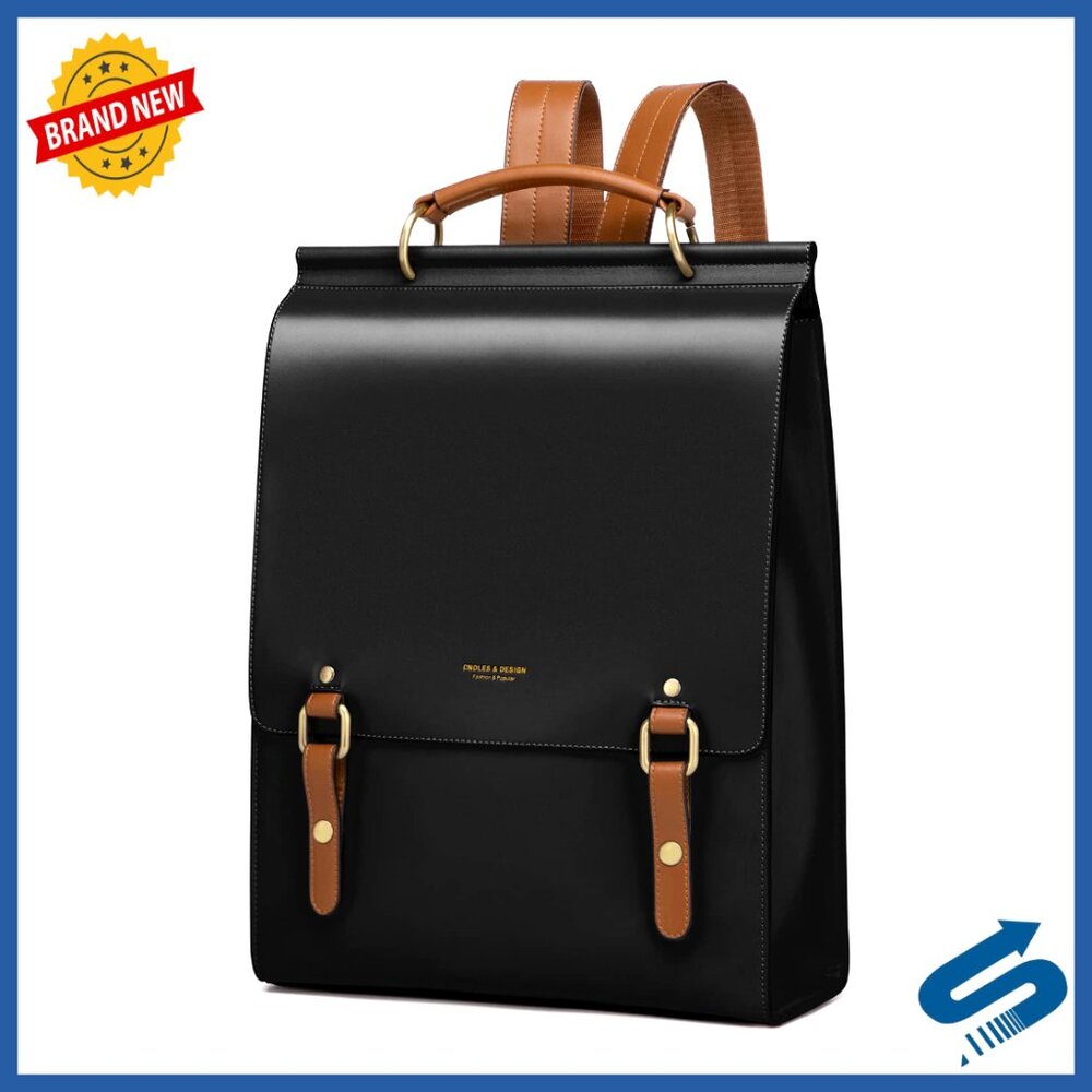 Leather Backpack Purse Vintage Style Large Capacity College Travel Bag